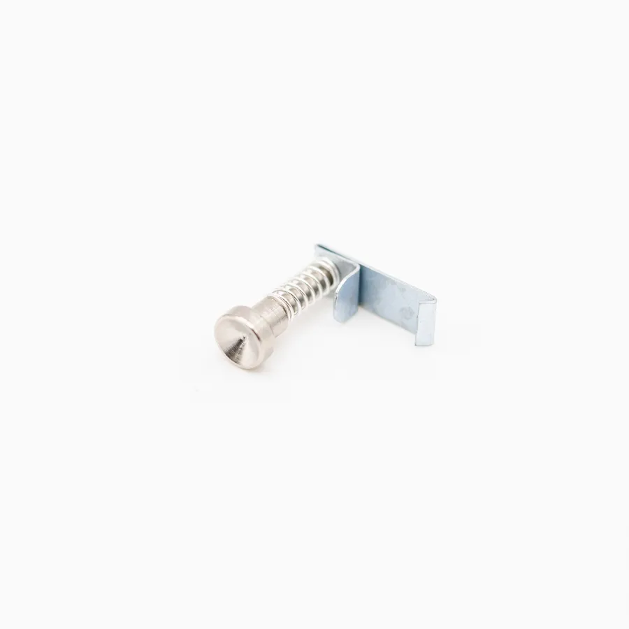 Clip di sicurezza in acciaio con molla e viti. Ricambio per inn.bipol. art. 3772.